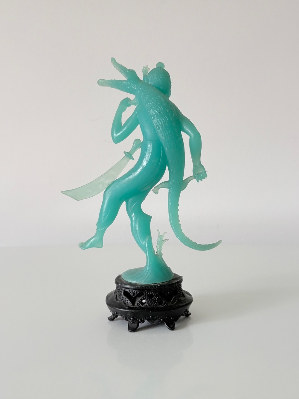 Vintage Faux Jade Made in Italy Chinoiserie Figurines Plastic Imitation Jade - Picture 4 of 10